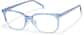 Angle view of Rectangle Glasses P4424716 in Blue thumbnail