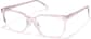 Angle view of Rectangle Glasses P4424719 in Transparent Light Pink thumbnail