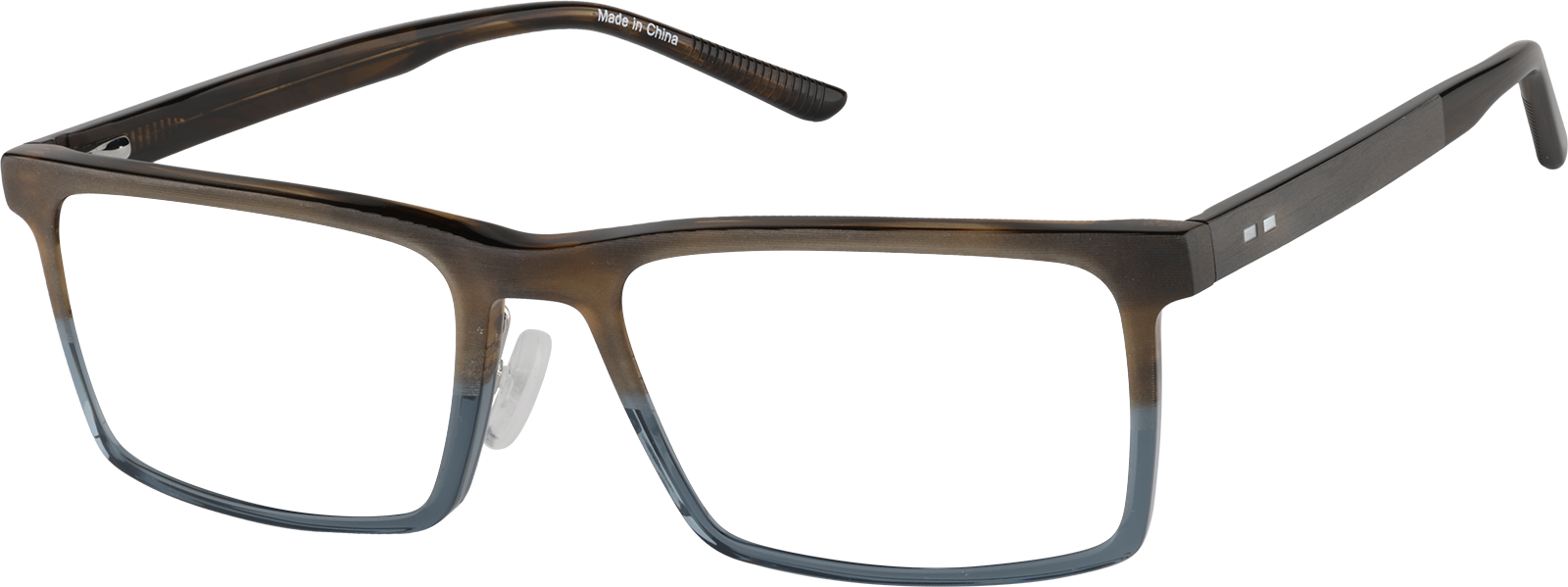Brown Horn and Blue Rectangle Glasses #P4443015 | Zenni Optical