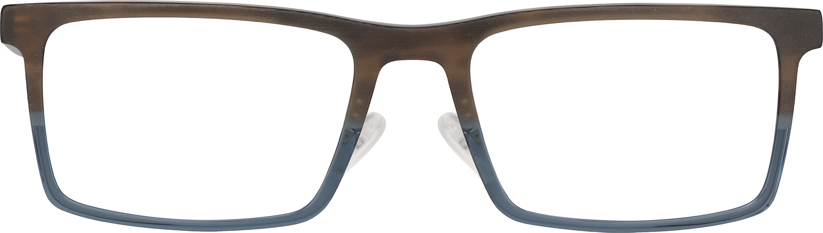 Brown Horn and Blue Rectangle Glasses #P4443015 | Zenni Optical