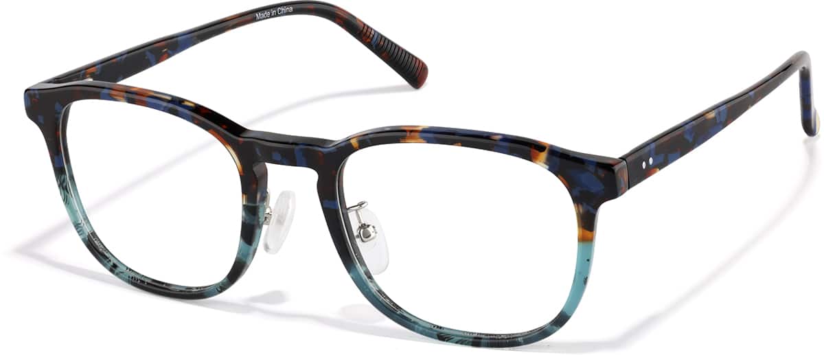 Brown and Blue Tortoiseshell Square Glasses #P4448939 | Zenni Optical