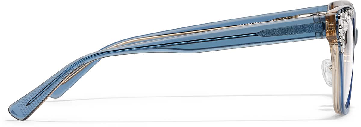 Side view of Cat-eye Glasses P4451716 in Transparent Blue
