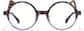 Front view of Round Glasses P4462317 in Brown Horn and Lavender thumbnail