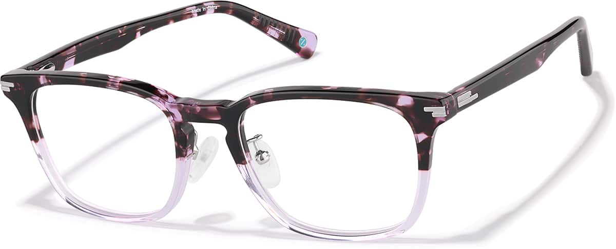 Angle view of Rectangle Glasses P4473639 in Lavender Tortoiseshell