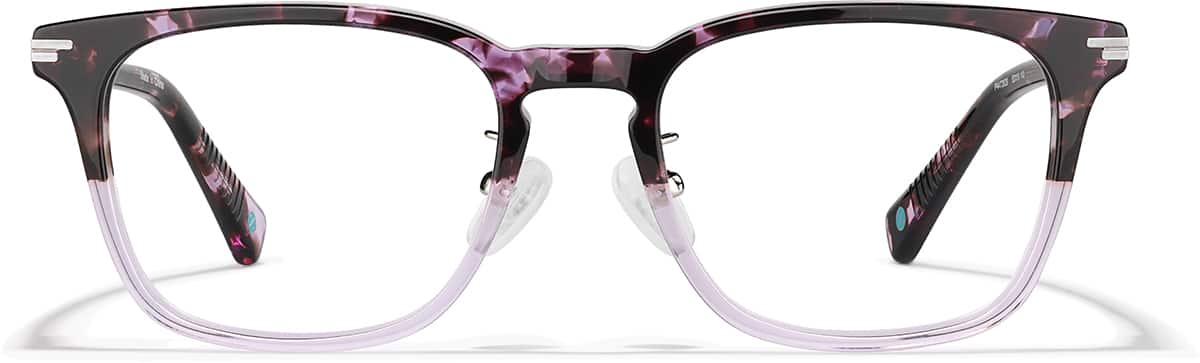 Front view of Rectangle Glasses P4473639 in Lavender Tortoiseshell