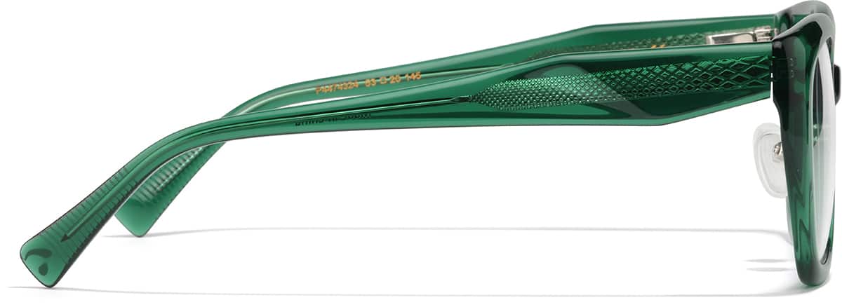Side view of Cat-eye Glasses P4474324 in Transparent Green