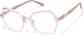Angle view of Geometric Glasses P4474619 in Transparent Pink thumbnail
