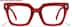 Square Glasses P4478618 in Red