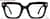 Front view of Square Glasses P4478621 in Black thumbnail