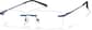 Angle view of Rectangle Glasses P466516 in Blue thumbnail