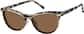 Angle view of Cat-eye Clip-on Sunglasses P503035 in Cream Tortoiseshell thumbnail