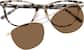 Front view of Cat-eye Clip-on Sunglasses P503035 in Cream Tortoiseshell thumbnail
