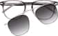 Front view of Square Clip-on Sunglasses P503212 in Transparent Gray thumbnail