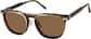 Angle view of Square Clip-on Sunglasses P503215 in Brown thumbnail