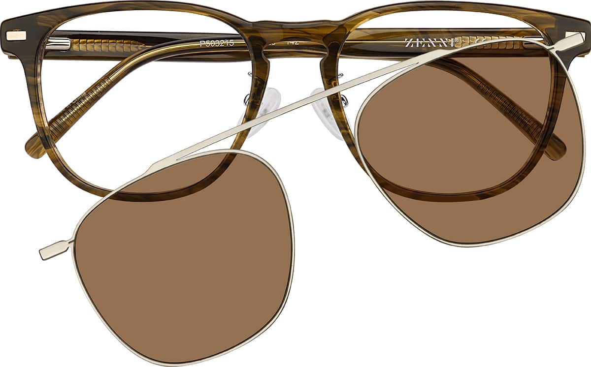 Live Black Friday Deals | Brown Square Clip-on Sunglasses #P503215