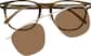 Front view of Square Clip-on Sunglasses P503215 in Brown thumbnail