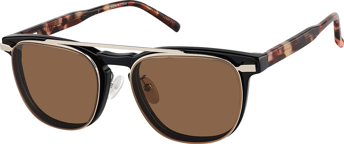 Black Square Clip-on Sunglasses #P503221 | Zenni Optical