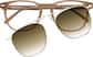 Front view of Square Clip-on Sunglasses P503233 in Taupe thumbnail