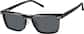 Angle view of Square Clip-On Sunglasses P503321 in Black and Silver thumbnail