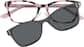 Front view of Rectangle Clip-on Sunglasses P503819 in Pink thumbnail