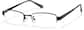 Angle view of Rectangle Glasses P570321 in Black thumbnail