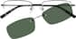 Front view of Polarized Rectangle Magnetic Clip-on Glasses P581121 in Black thumbnail