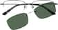 Front view of Polarized Rectangle Magnetic Clip-on Glasses P581312 in Gray thumbnail