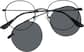 Front view of Round Clip-On Sunglasses P5860721 in Black thumbnail