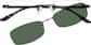 Front view of Polarized Rectangle Magnetic Clip-on Glasses P587021 in Black thumbnail