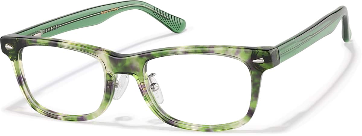 Green Tortoiseshell Rectangle Glasses #P612924 | Zenni Optical