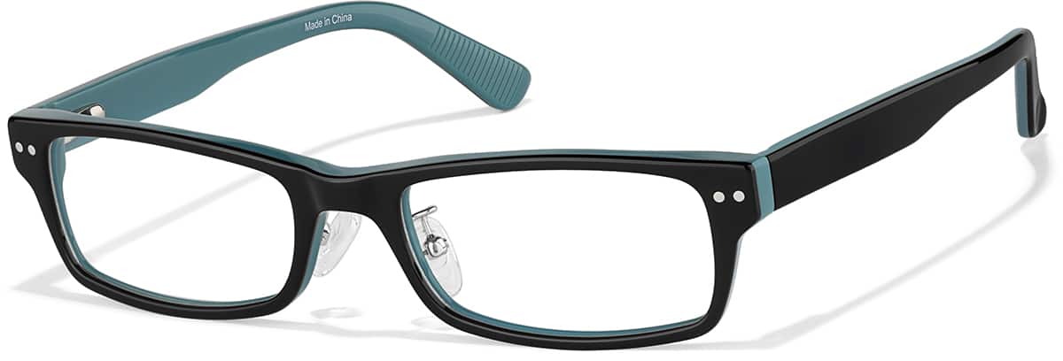 Black Rectangle Glasses #P634021 | Zenni Optical