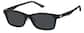 Angle view of Rectangle Magnetic Clip-On Glasses  P640521 in Black thumbnail