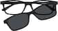 Front view of Rectangle Magnetic Clip-On Glasses  P640521 in Black thumbnail