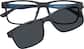 Front view of Rectangle Magnetic Clip-On Glasses  P640621 in Black thumbnail