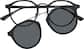Front view of Polarized Round Magnetic Clip-on Glasses P640821 in Black thumbnail