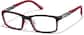 Angle view of Kids Rectangle Glasses  P7812718 in Red thumbnail