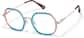 Angle view of Geometric Glasses P7824816 in Cotton Candy thumbnail