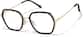 Angle view of Geometric Glasses P7828721 in Black and Gold thumbnail