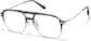 Angle view of Mixed Material Aviator Glasses  P7830112 in Grey  thumbnail