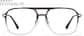 Front view of Mixed Material Aviator Glasses  P7830112 in Grey  thumbnail