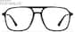 Front view of Mixed Material Aviator Glasses  P7830121 in Black thumbnail