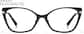 Front view of Cat-eye Glasses P7831221 in Black thumbnail