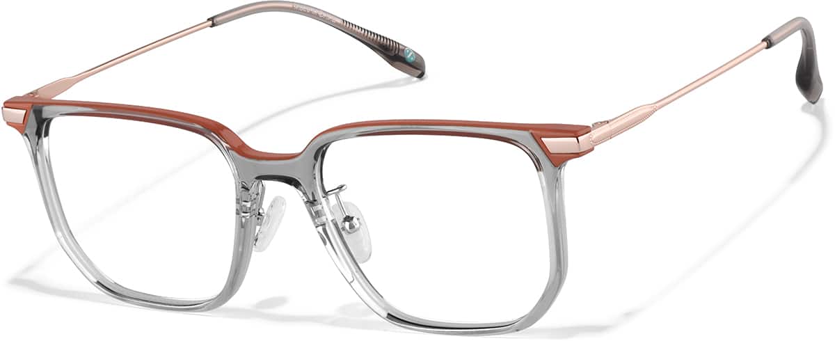 Basic Frame Gray Gray Square Glasses #P7834912 | Zenni Optical