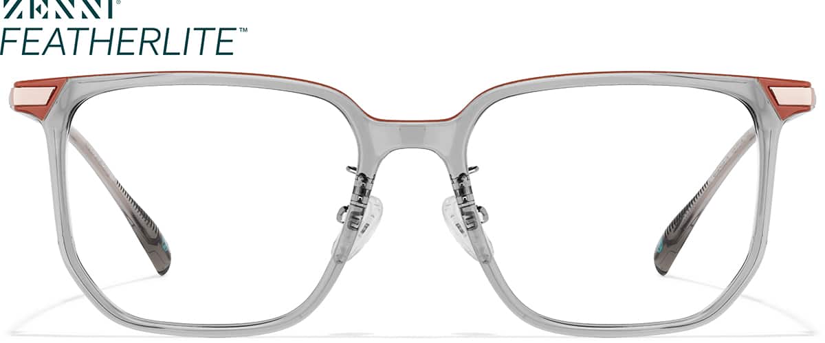 Basic Frame Gray Gray Square Glasses #P7834912 | Zenni Optical