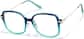 Angle view of Mixed Material Geometric Glasses  P7840616 in Blue/Teal thumbnail