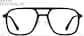 Front view of Aviator Glasses  P7840821 in Black thumbnail