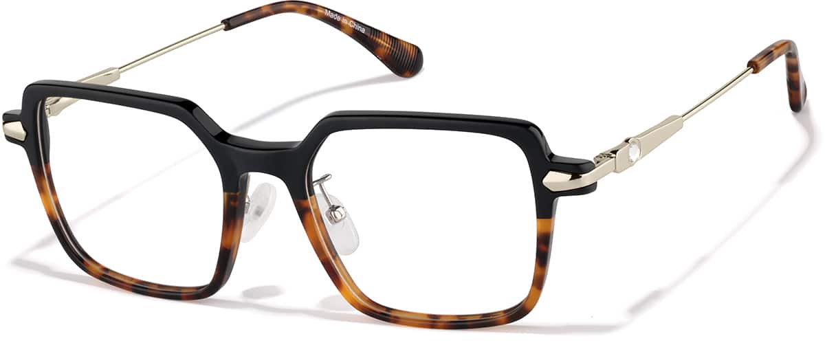Black and Tortoiseshell Square Glasses #P7841321 | Zenni Optical