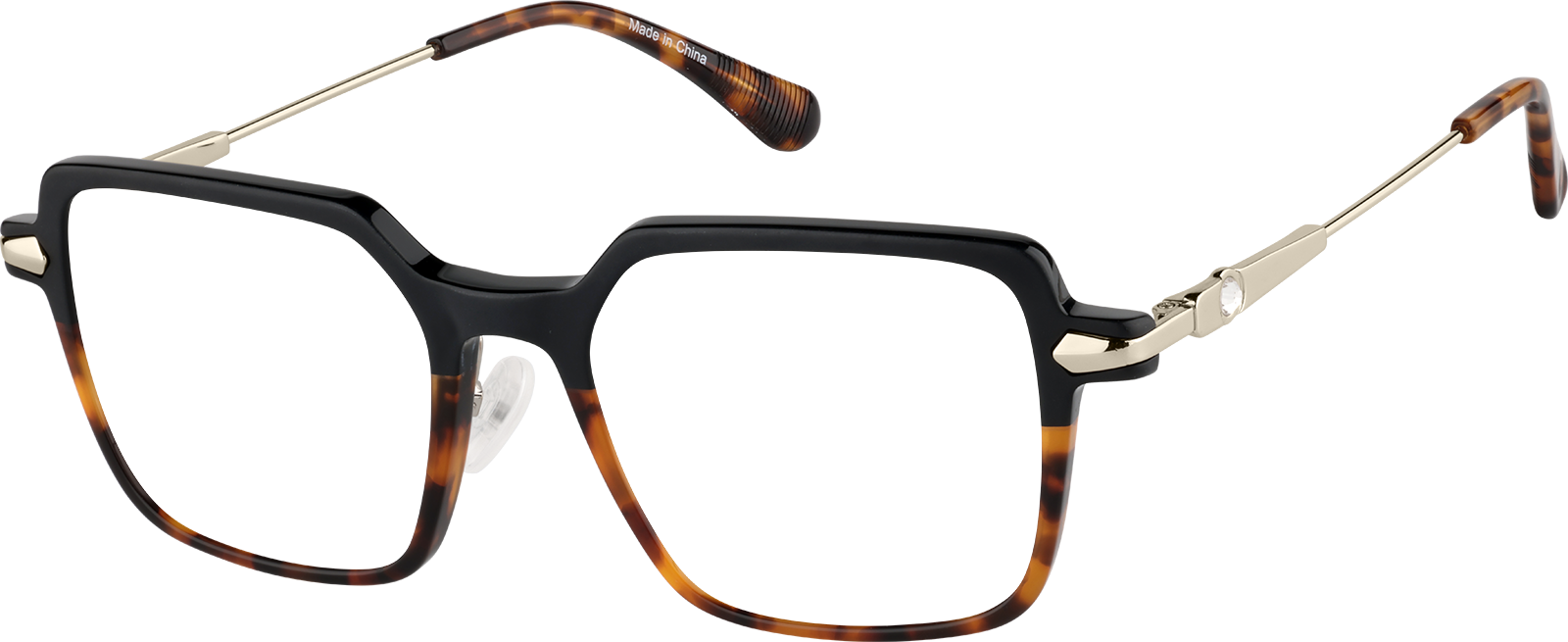 Black and Tortoiseshell Square Glasses #P7841321 | Zenni Optical