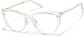 Angle view of Cat-Eye Glasses P7841723 in Clear thumbnail