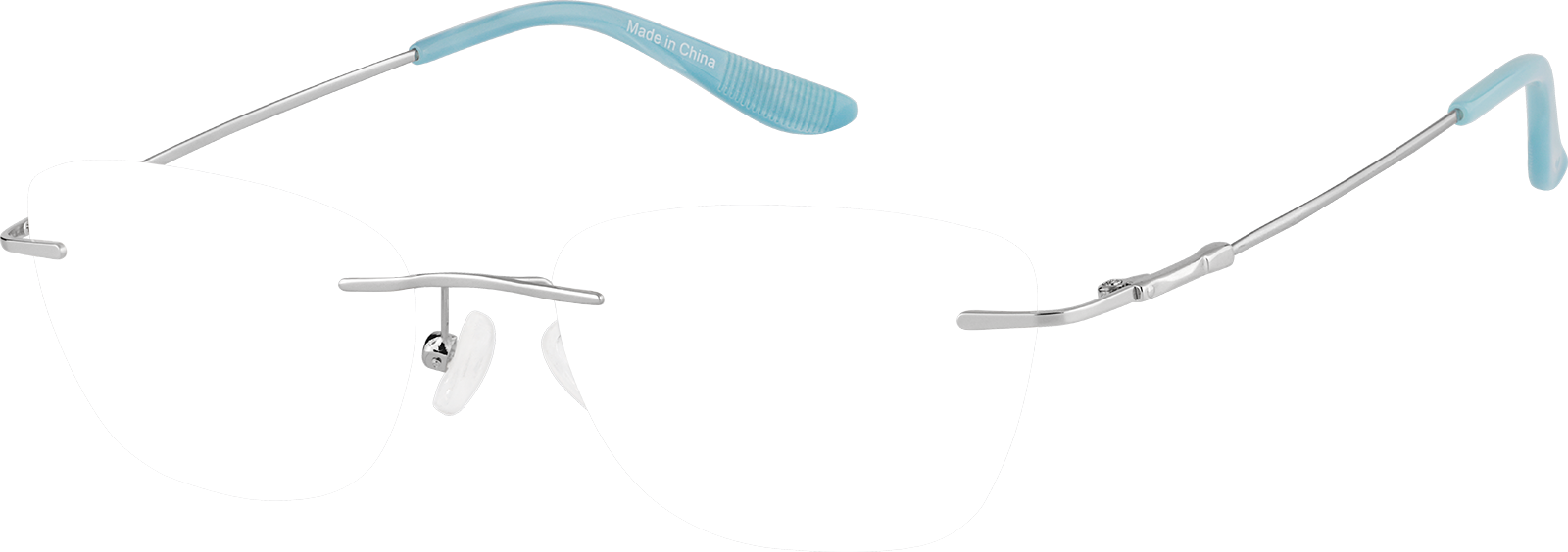 Silver Rectangle Glasses #P810511 | Zenni Optical